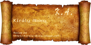 Király Abony névjegykártya